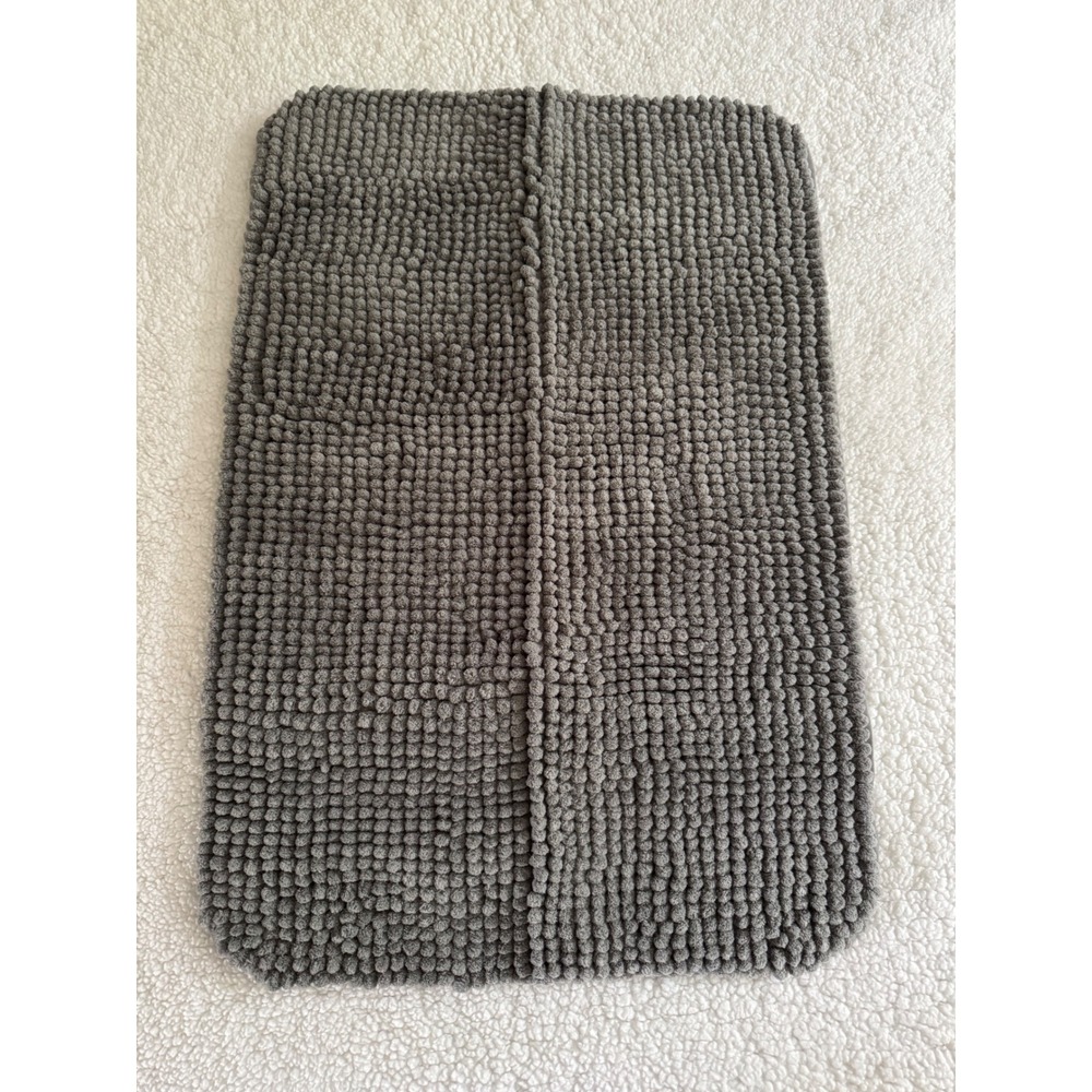 Chenille Bath Mat Rug Home OS Gray New
